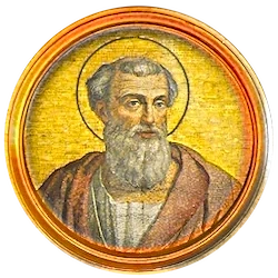 Médaillon en mosaïque de Pontien, basilique Saint-Paul-hors-les-Murs (Rome)