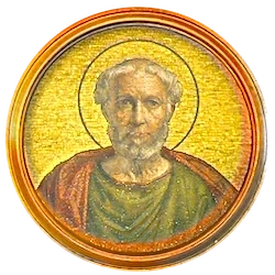 Médaillon en mosaïque de Damase Ier, basilique Saint-Paul-hors-les-Murs (Rome)