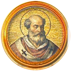 Médaillon en mosaïque de Silvère, basilique Saint-Paul-hors-les-Murs (Rome)