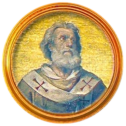 Médaillon en mosaïque de Pélage Ier, basilique Saint-Paul-hors-les-Murs (Rome)