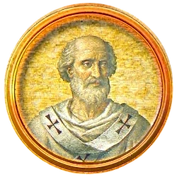 Médaillon en mosaïque de Sabinien, basilique Saint-Paul-hors-les-Murs (Rome)