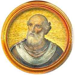 Médaillon en mosaïque de Sévérin, basilique Saint-Paul-hors-les-Murs (Rome)