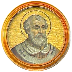 Médaillon en mosaïque de Vitalien, basilique Saint-Paul-hors-les-Murs (Rome)