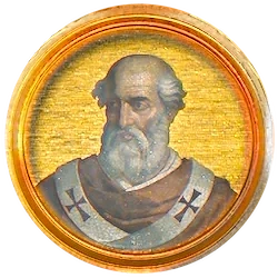 Médaillon en mosaïque de Grégoire IV, basilique Saint-Paul-hors-les-Murs (Rome)