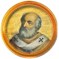 Médaillon en mosaïque de Benoît III, basilique Saint-Paul-hors-les-Murs (Rome)