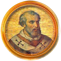 Médaillon en mosaïque de Benoît V, basilique Saint-Paul-hors-les-Murs (Rome)