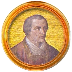 Médaillon en mosaïque de Jean XIV, basilique Saint-Paul-hors-les-Murs (Rome)