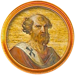 Médaillon en mosaïque de Célestin II, basilique Saint-Paul-hors-les-Murs (Rome)
