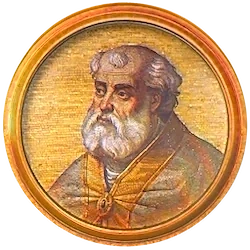 Médaillon en mosaïque de Lucius II, basilique Saint-Paul-hors-les-Murs (Rome)
