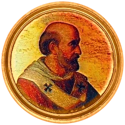 Médaillon en mosaïque d’Adrien IV, basilique Saint-Paul-hors-les-Murs (Rome)