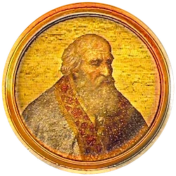 Médaillon en mosaïque de Lucius III, basilique Saint-Paul-hors-les-Murs (Rome)