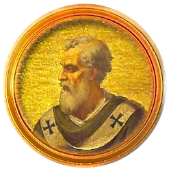Médaillon en mosaïque de Clément III, basilique Saint-Paul-hors-les-Murs (Rome)