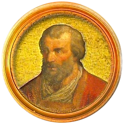 Médaillon en mosaïque de Célestin III, basilique Saint-Paul-hors-les-Murs (Rome)