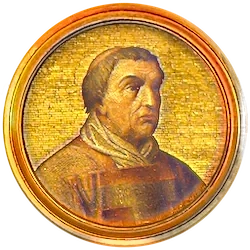 Médaillon en mosaïque de Célestin IV, basilique Saint-Paul-hors-les-Murs (Rome)