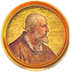 Médaillon en mosaïque de Martin IV, basilique Saint-Paul-hors-les-Murs (Rome)