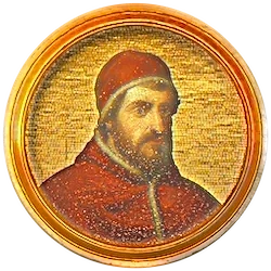 Médaillon en mosaïque de Clément V, basilique Saint-Paul-hors-les-Murs (Rome)