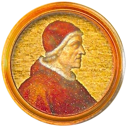 Médaillon en mosaïque de Clément VI, basilique Saint-Paul-hors-les-Murs (Rome)