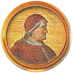 Médaillon en mosaïque de Boniface IX, basilique Saint-Paul-hors-les-Murs (Rome)