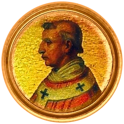 Médaillon en mosaïque de Nicolas V, basilique Saint-Paul-hors-les-Murs (Rome)